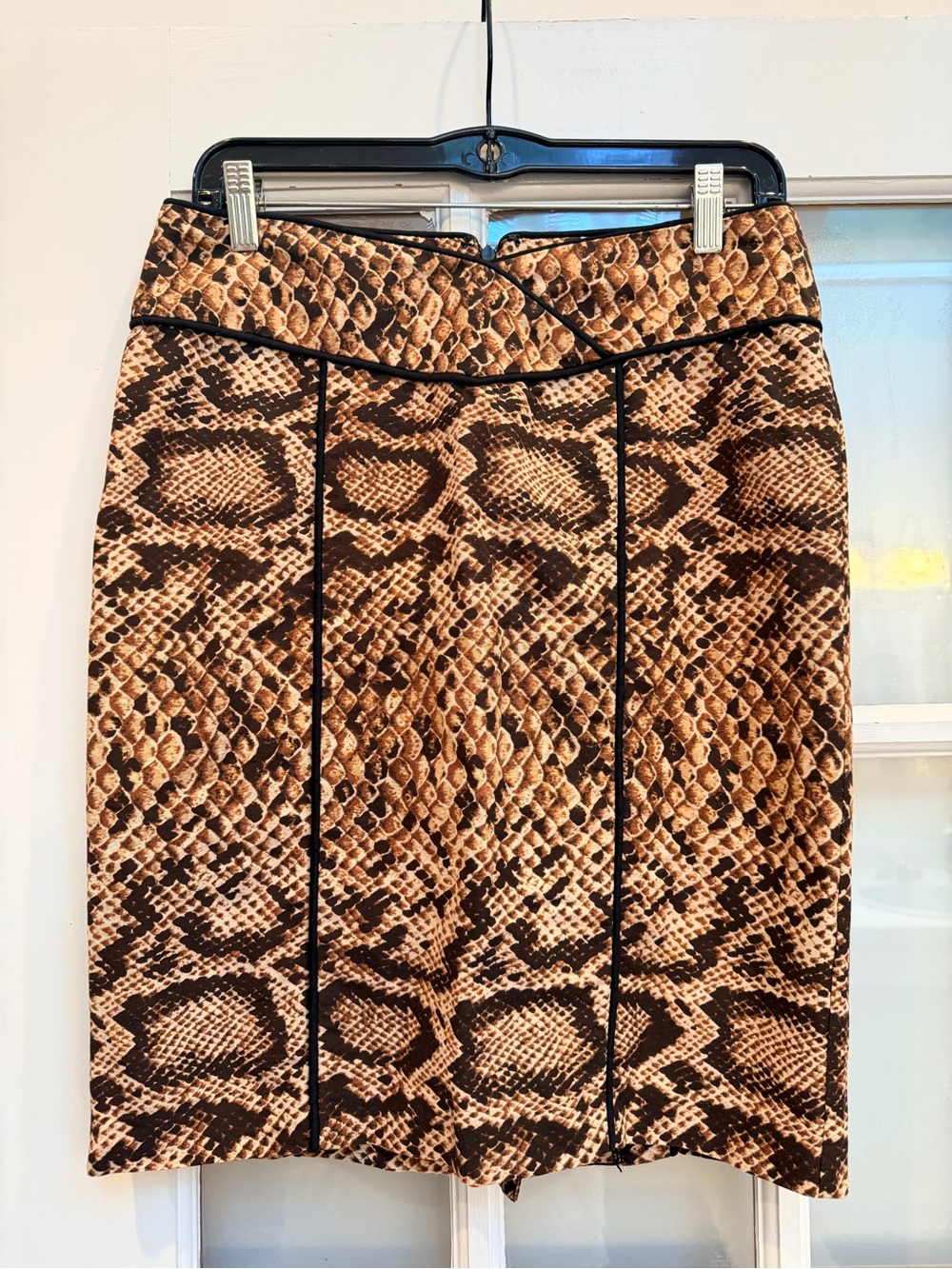 Vintage Nanette Lepore Y2K Silk Chic Punk Snake Print Pencil Skirt Size 2 XS
